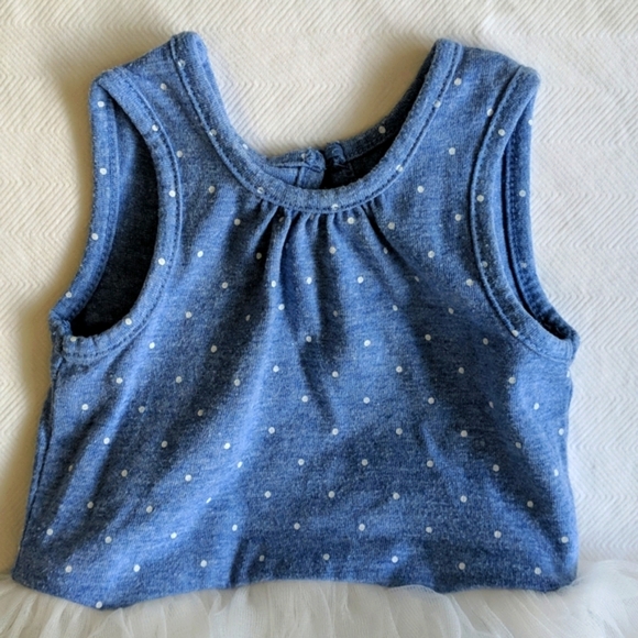 george blue & white baby girl tutu bodysuit dress 0-3 months baby girl - Picture 2 of 8